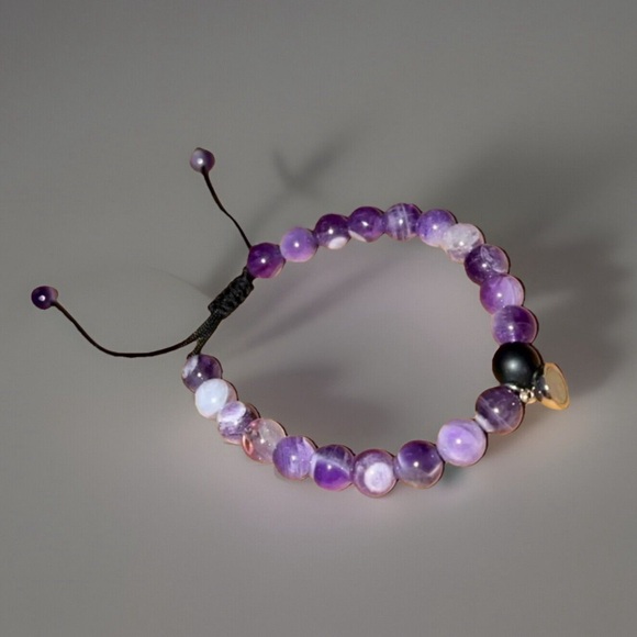 Magnetic Couples Amethyst & Onyx Bracelet Set - Picture 2 of 5